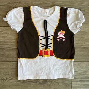 Toddler Girl Pirate Halloween Costume Dress-Up Short Sleeve Shirt Size 3T